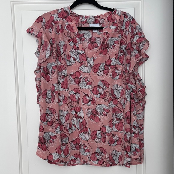 Floral Blouse with Ruffle Sleeves - Picture 1 of 6